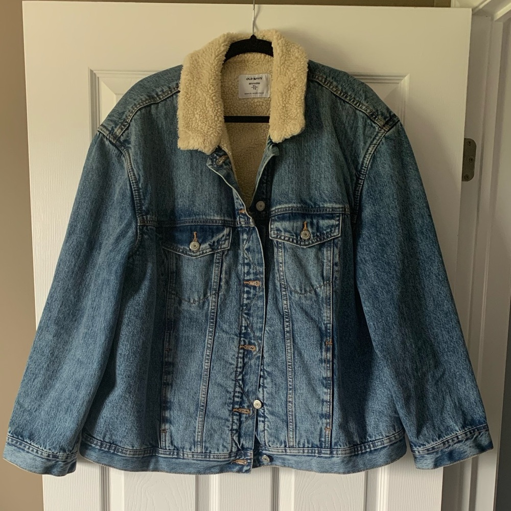 Old Navy Sherpa-lined Oversized Denim Jacket